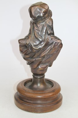 Lot 151 - A bronzed metal bust of a gentleman facing...