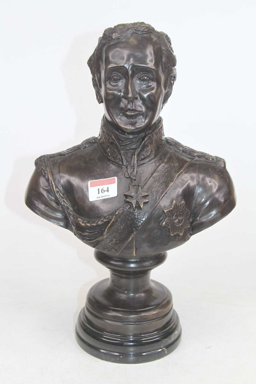 Lot 164 - A bronzed head and shoulders bust of...