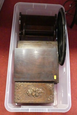 Lot 178 - A Victorian carved oak stationery box;...