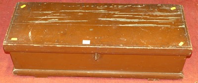 Lot 1420 - A late 19th century rustic painted tool chest,...