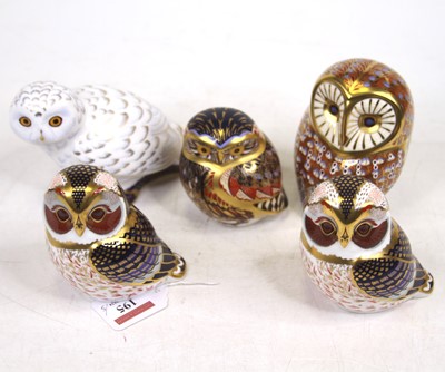 Lot 195 - A collection of five Royal Crown Derby models...