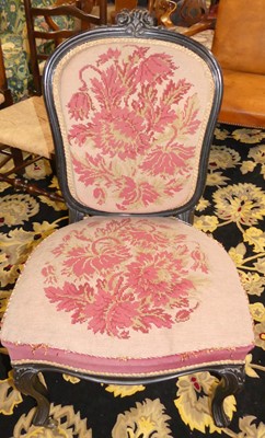 Lot 1393 - A late 19th century French ebonised and pink...