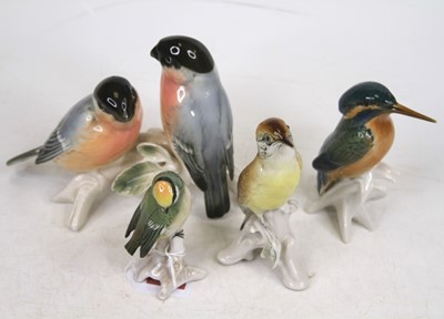 Lot 221 - A collection of four Karl Ens models fo birds,...