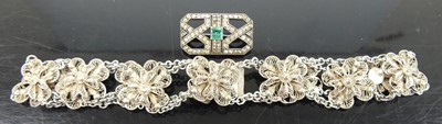 Lot 317 - A filigree choker, together with an Art Deco...