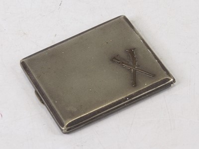 Lot 274 - An engine turned silver pocket cigarette case,...