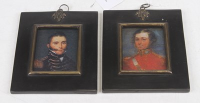 Lot 379 - A pair of reproduction portrait miniatures in...