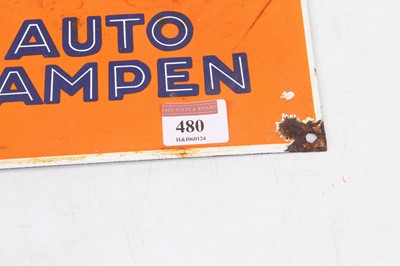 Lot 480 - An enamel advertising sign for Osram Auto...
