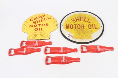 Lot 467 - A cast iron sign for Shell Motor Oil, dia....