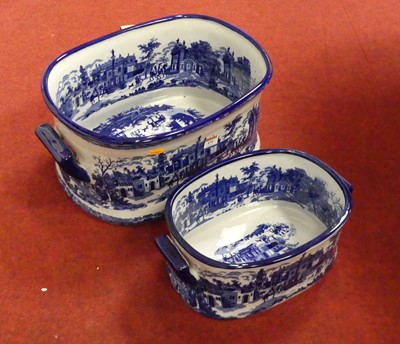 Lot 471 - A reproduction blue & white printed stoneware...