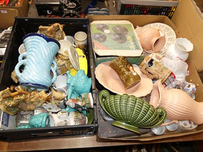 Lot 556 - Two boxes of mixed china and ceramics, to...