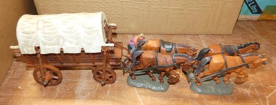 Lot 558 - An Elastolin plastic horsedrawn stagecoach...