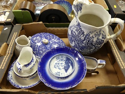 Lot 546 - A collection of Victorian blue & white...