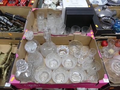 Lot 571 - Two boxes of cut glass crystal, to include...