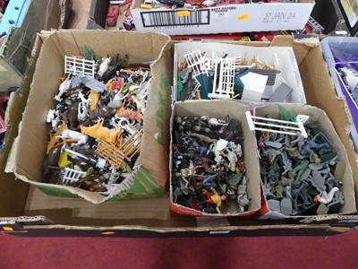 Lot 584 - A box of mixed lead hollowcast and plastic...