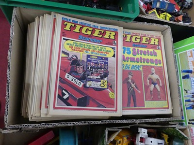 Lot 588 - A box of Tiger and Scorcher 1970s comic books