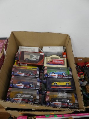 Lot 591 - Two boxes of modern issue diecast and vintage...