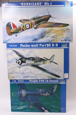 Lot 1593 - A Trumpeter 1/24 and 1/32 scale boxed plastic...