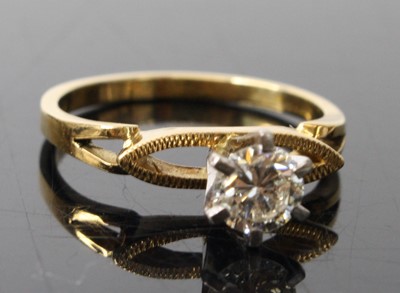 Lot 307 - A yellow and white metal contemporary diamond...