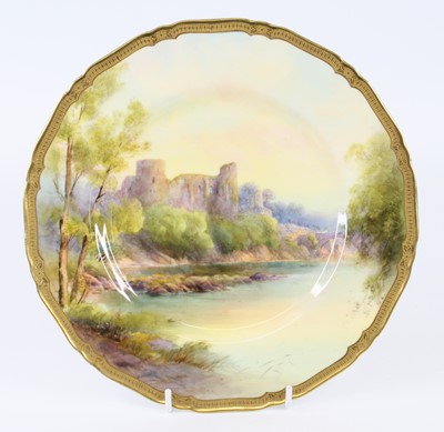 Lot 1107 - A Royal Worcester porcelain cabinet plate,...