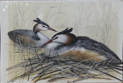 Lot 230 - Reg Snook (b.1938) - Teal, watercolour,...