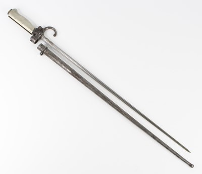 Lot 3346 - A French model 1886 Lebel bayonet, having a...