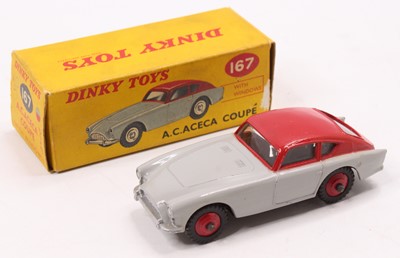 Lot 1173 - Dinky Toys No.167 Aceca Coupe in grey and red...