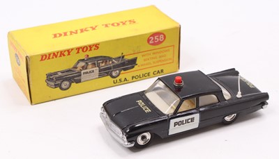 Lot 1236 - Dinky Toys No. 258 USA Police Car, black body...