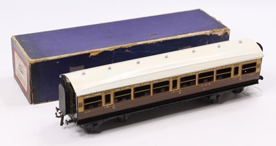 Lot 230 - Bassett/Lowke 1931 series 0-gauge coach (by...