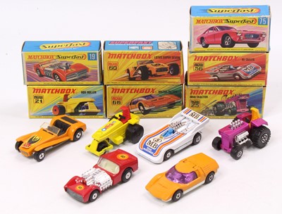 Lot 1462 - Matchbox Lesney Superfast boxed model group of...