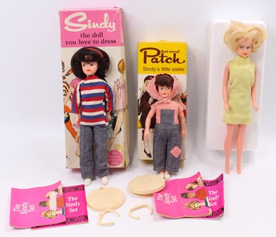 Lot 1788 - Pedigree Sindy and Patch group of 3 comprising...