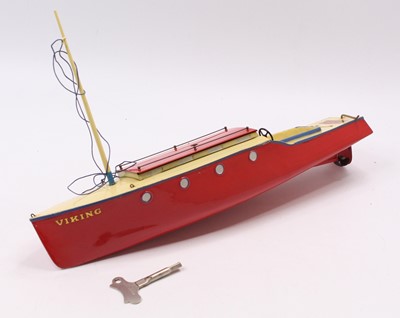 Lot 1729 - Hornby Speed Boat No.5 "Viking", red hull with...