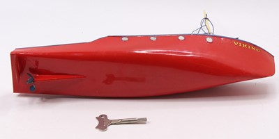 Lot 1729 - Hornby Speed Boat No.5 "Viking", red hull with...