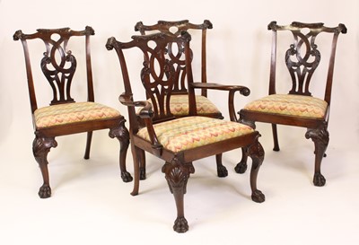 Lot 1588 - A set of eight mahogany dining chairs in the...