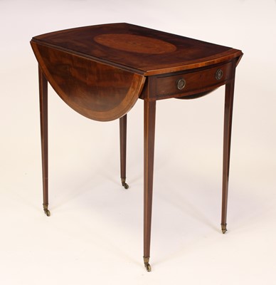 Lot 1556 - A Sheraton Revival mahogany and inlaid...