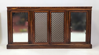 Lot 1550 - A Regency rosewood side cabinet having twin...