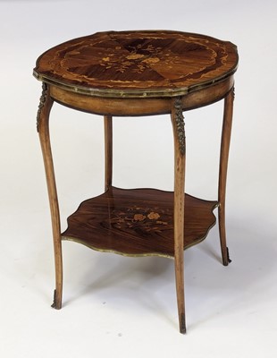 Lot 1546 - A circa 1900 rosewood and marquetry inlaid and...