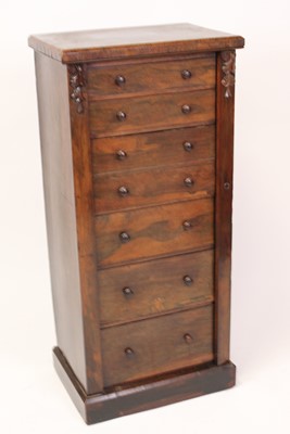 Lot 1566 - A Victorian rosewood Wellington secretaire...