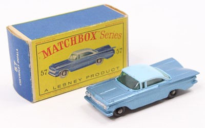 Lot 1442 - Matchbox Lesney No. 57 Chevrolet Impala, two...