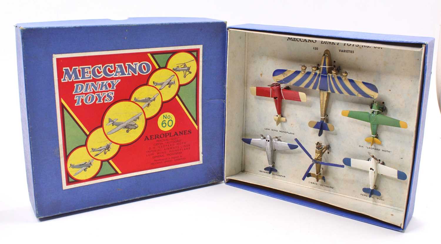 Lot 1255 - Dinky Toys pre-war No. 60 Aeroplanes Gift Set...