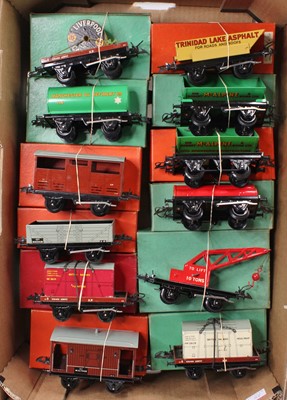 Lot 271 - Twelve Hornby post-war No.50 goods wagons, all...