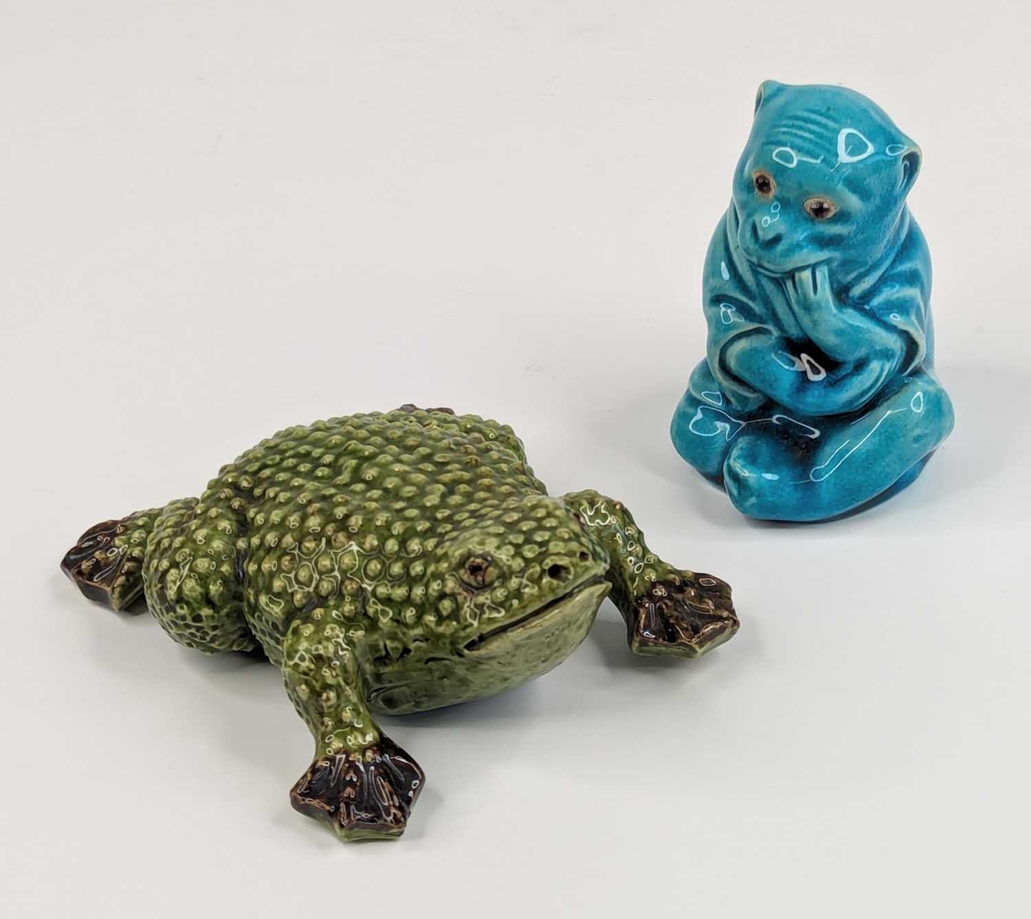 Lot 45 - A Burmantofts turquoise glazed 'faience' model...