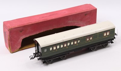 Lot 149A - 1937-41 Hornby No.2 Southern green, brake...