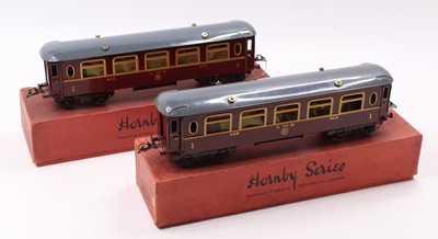 Lot 310 - Two 1930-41 Hornby Saloon coaches LMS 402...