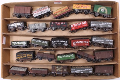 Lot 537 - Twenty five 4-wheeled goods wagons by Bachmann,...