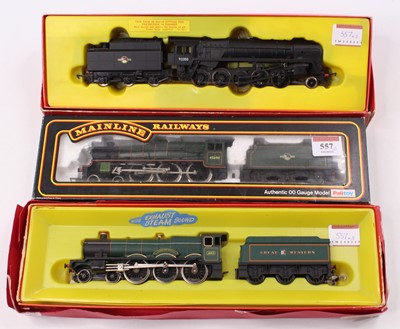 Lot 557 - Three locos & tenders: Mainline BR green late...