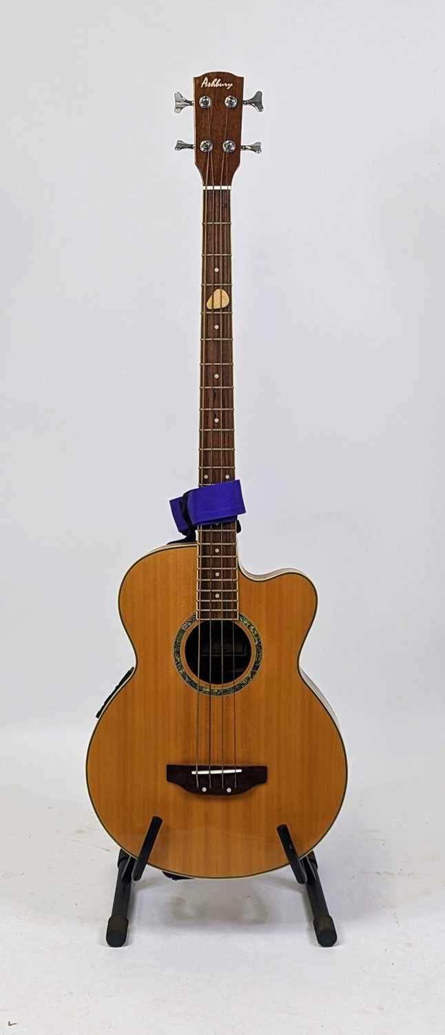 Lot 520 - An Ashbury GR5648 electro-acoustic bass guitar,...