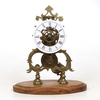 Lot 146 - A brass skeleton clock, having an unsigned...