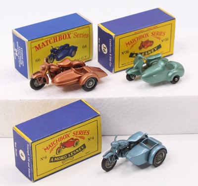 Lot 1450 - Matchbox Lesney motorcycle group of 3...