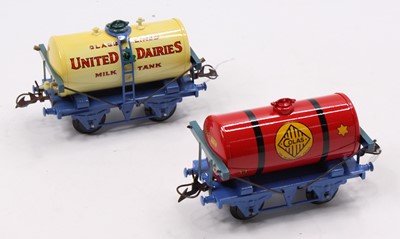 Lot 325 - Two totally repainted Hornby tank wagons:...