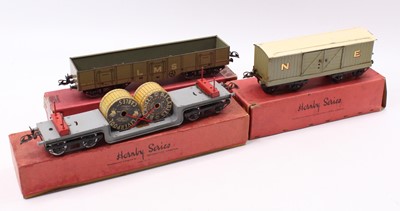 Lot 331 - Three Hornby bogie wagons: 1936-41 No.2 High...